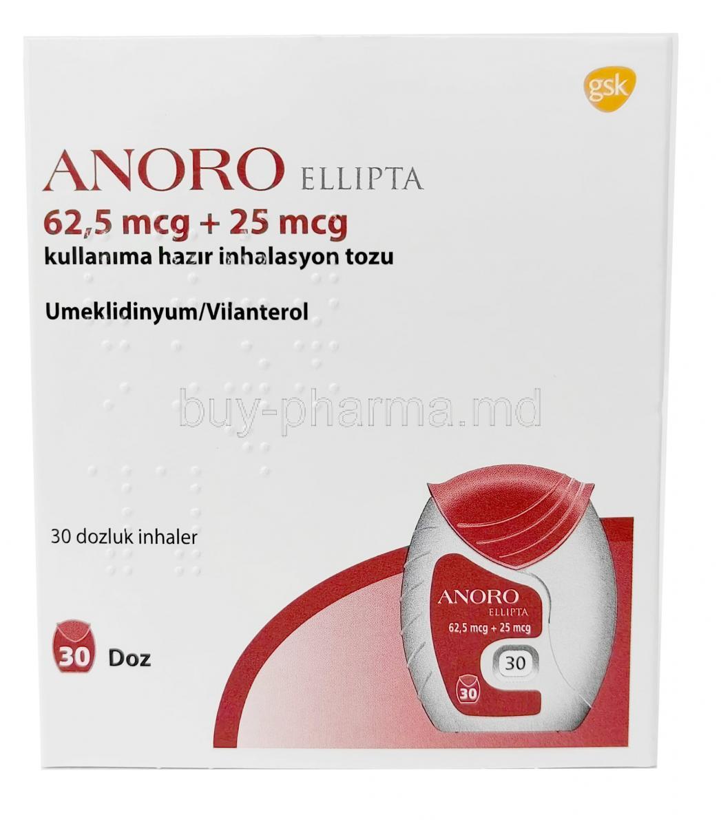Buy Anoro Ellipta Inhaler, Umeclidinium/ Vilanterol Online