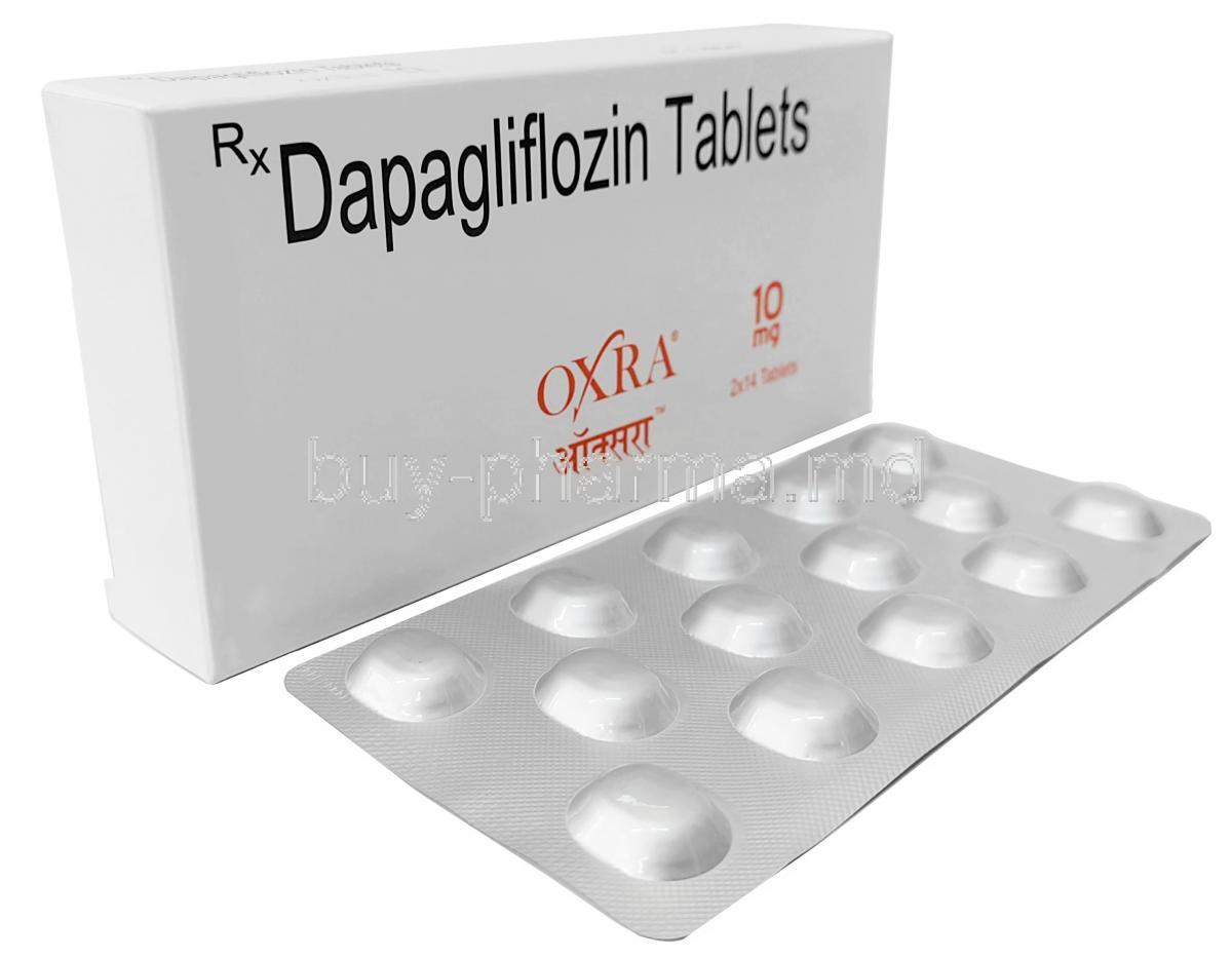 Oxra, Dapagliflozin 10 mg, Sun Pharma, Box, Blisterpack