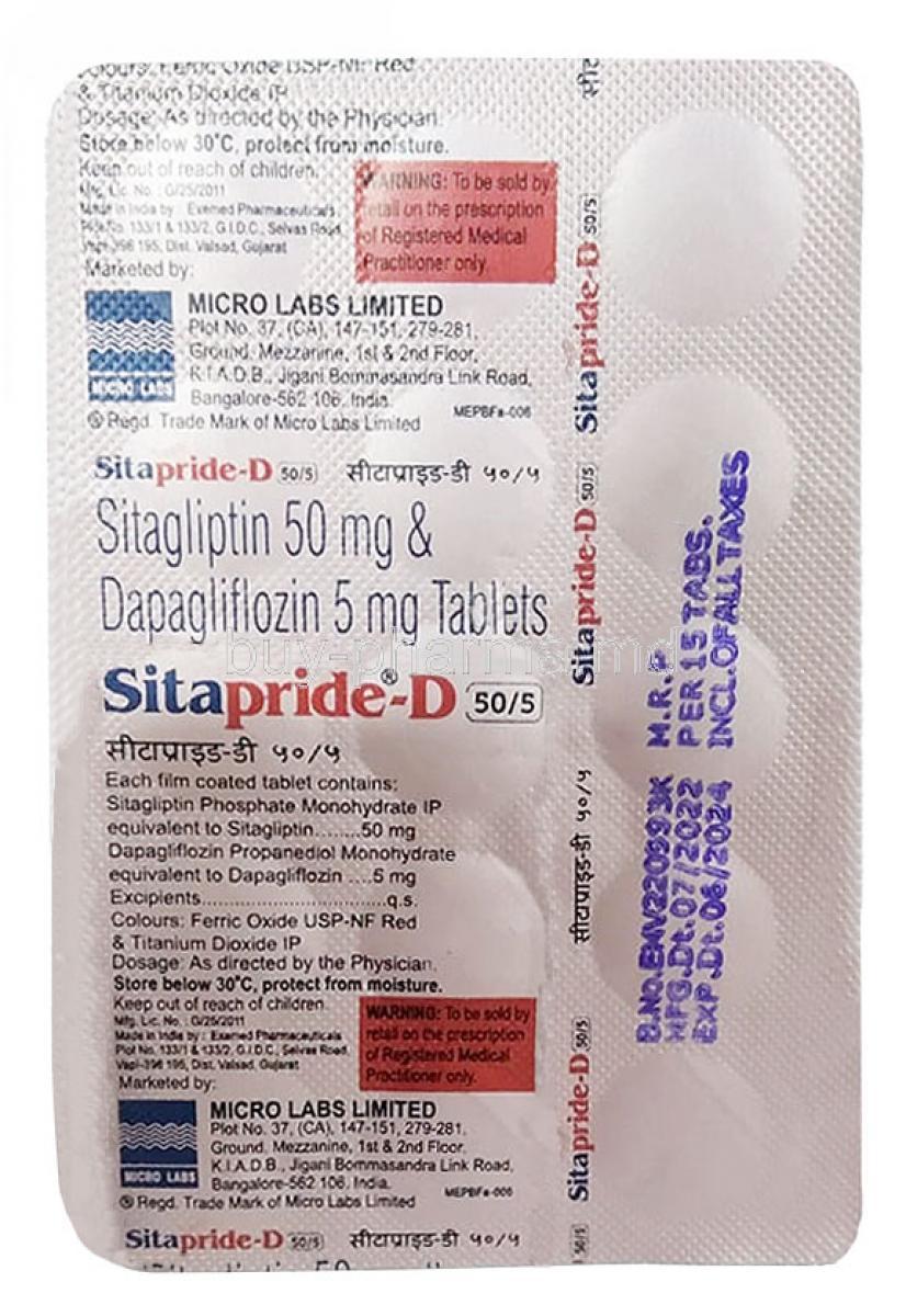 Buy Sitapride D, Dapagliflozin/ Sitagliptin Online