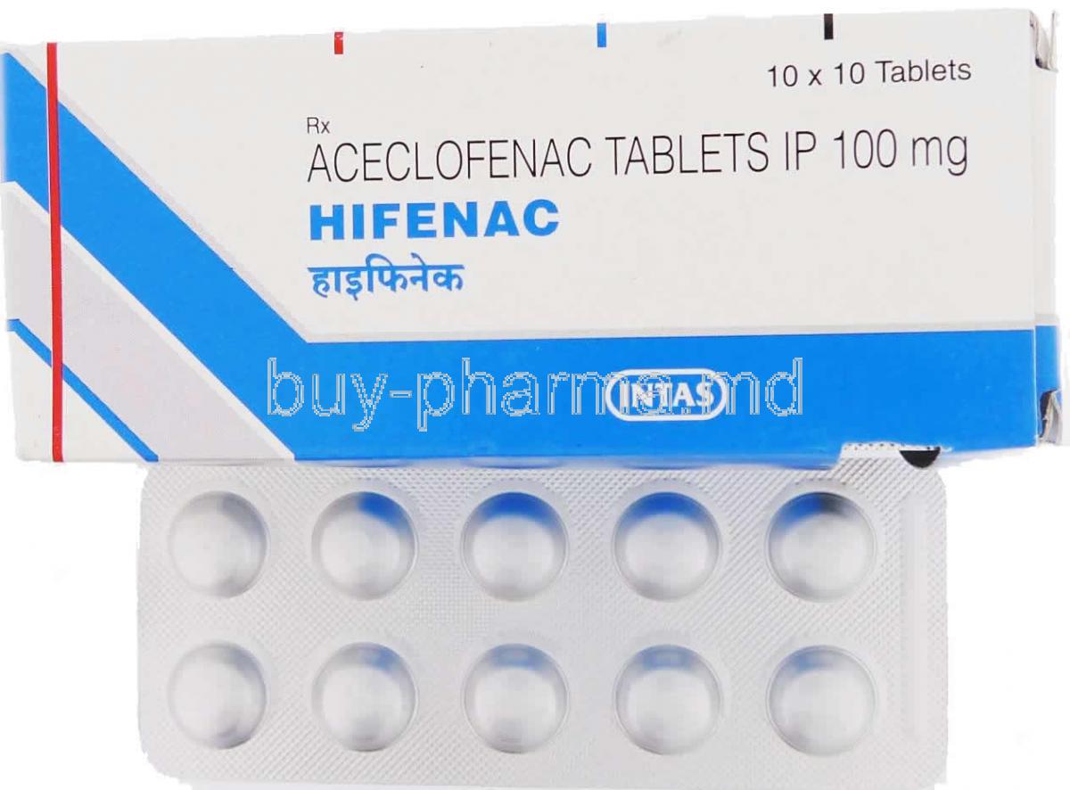 Hifenac, Aceclofenac  100 mg Tablet (Intas Laboratories)