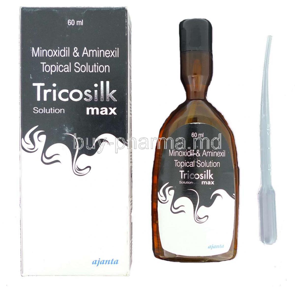 Tricosilk Max Solution,  Minoxidil /  Aminexil Topical Solution (Ajanta)
