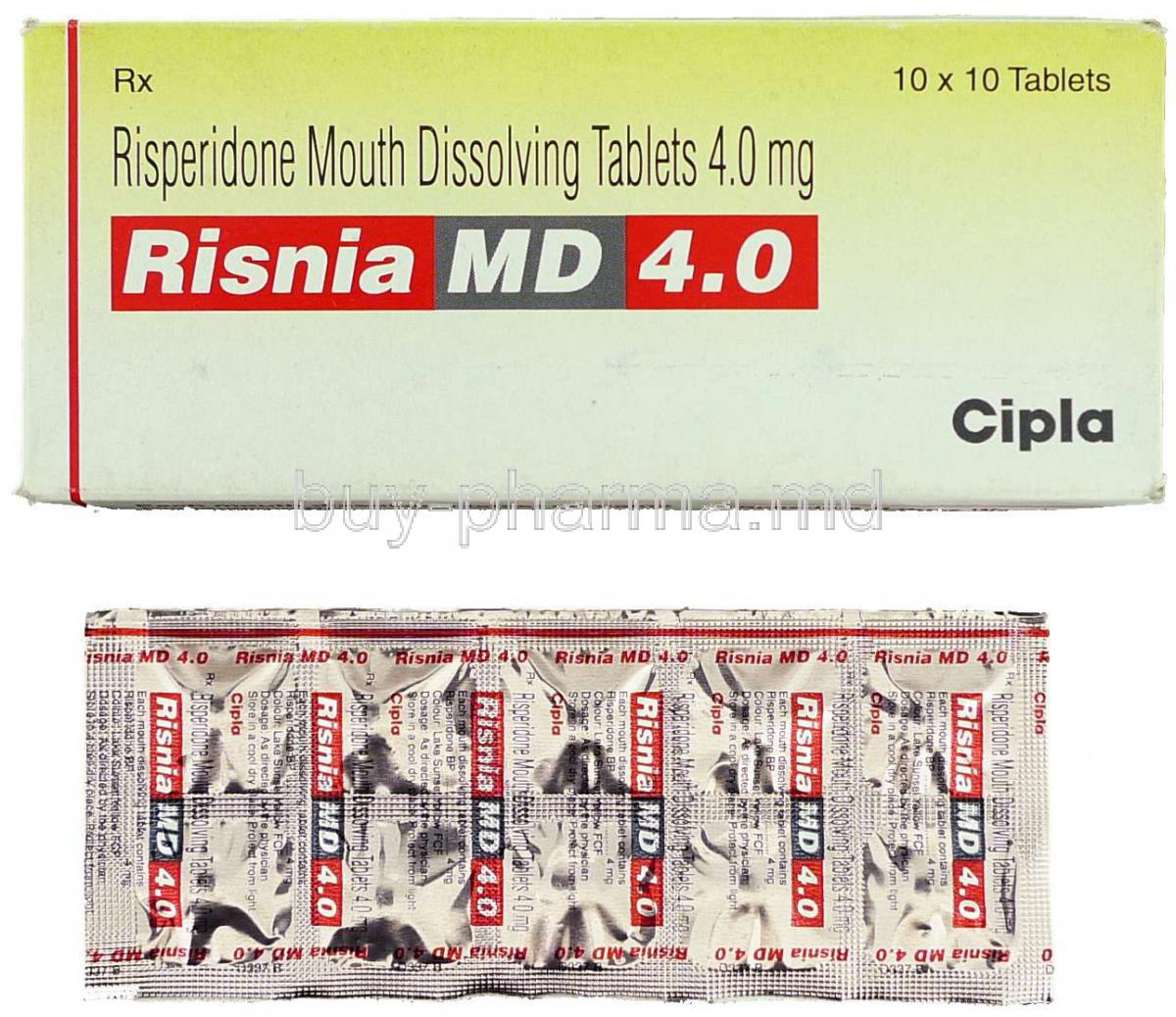 Risnia MD, Generic  Risperdal,  Risperidone Tablet