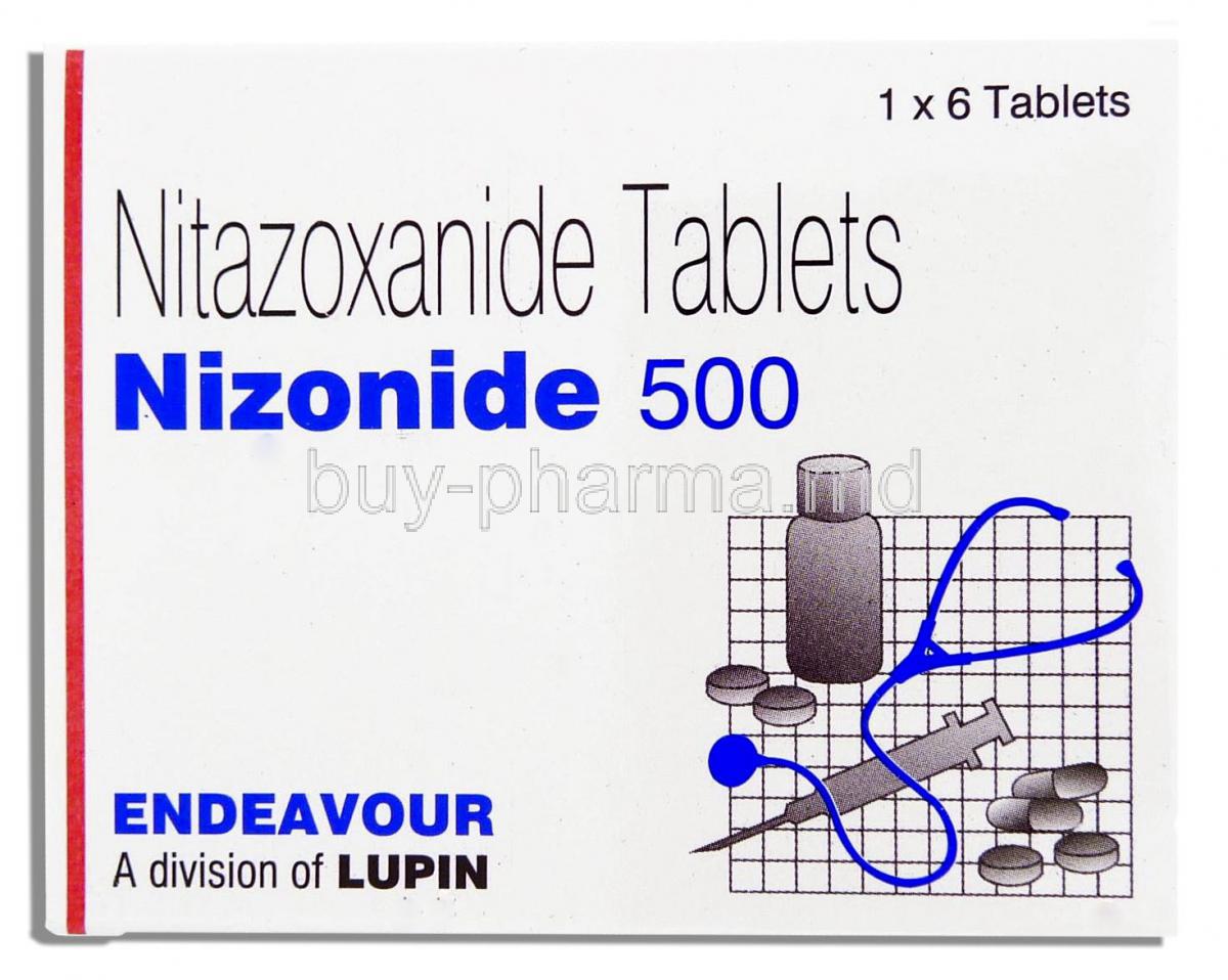Nizonide, Generic Alinia/ Annita, Nitazoxanide  500 Mg Tablets (Lupin) Box