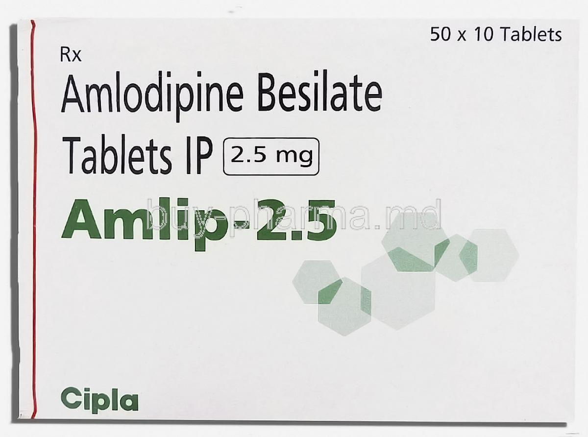 Amlip, Generic  Norvasc,  Amlodipine Besylate 2.5 Mg  Tablet (Cipla)