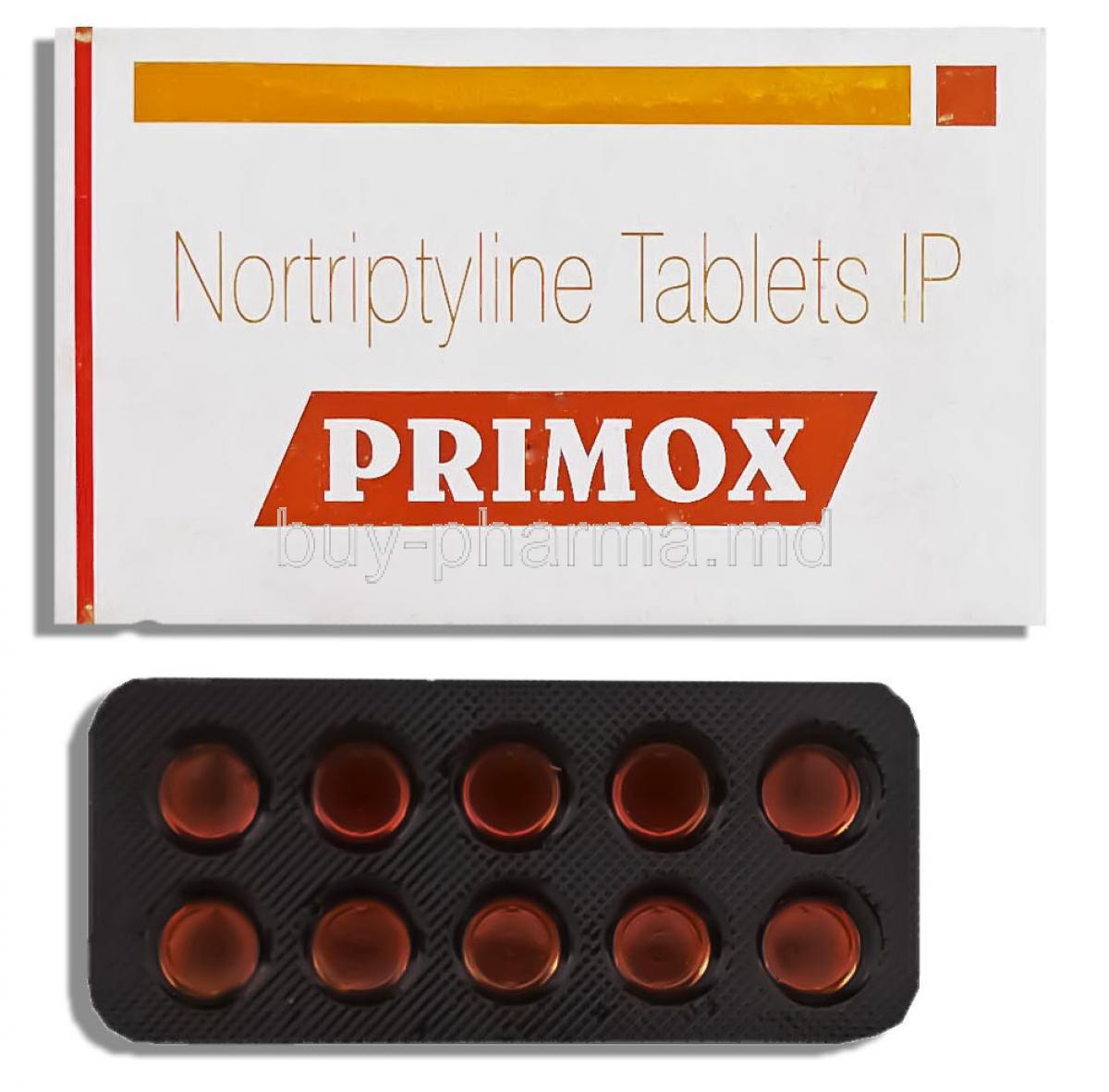 Primox, Generic Pamelor, Nortriptyline?25 Mg Tablet (Wallace Pharma)