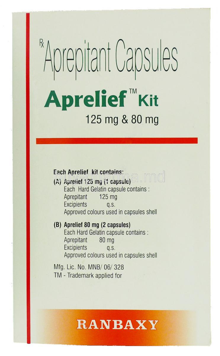 Aprelief, Generic  Emend, Aprepitant 125 mg and 80 mg