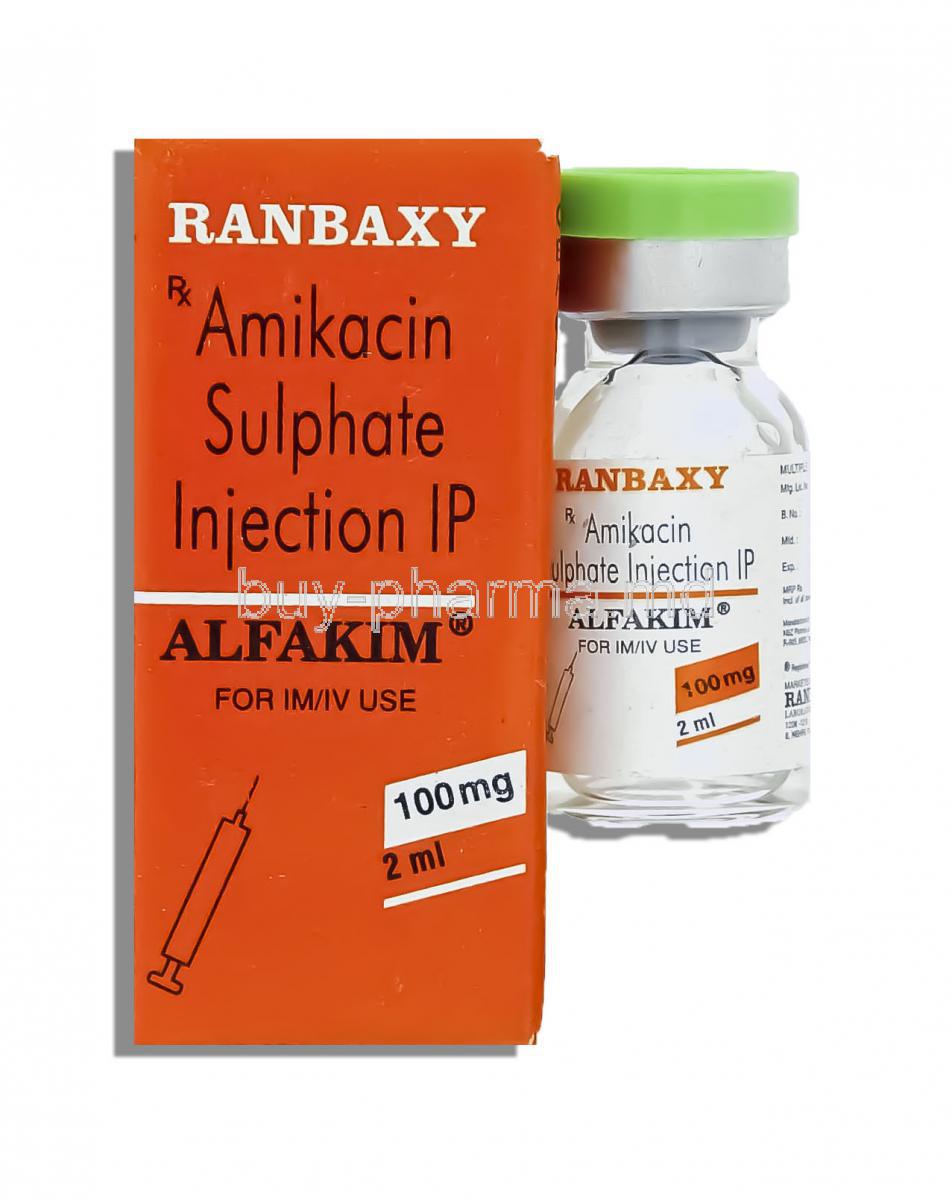 Alfakim, Generic Amikin,  Amikacin 100mg 2 Ml Injection (Ranbaxy)