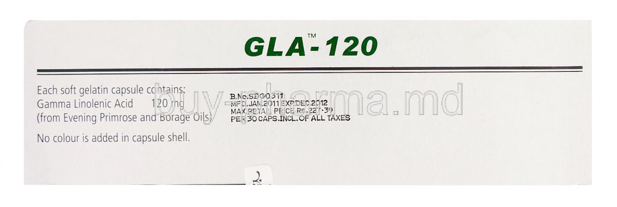 购买伽玛亚油酸膠囊 Gla 1 Gamma Linoleic Acid Online Buy Pharma Md