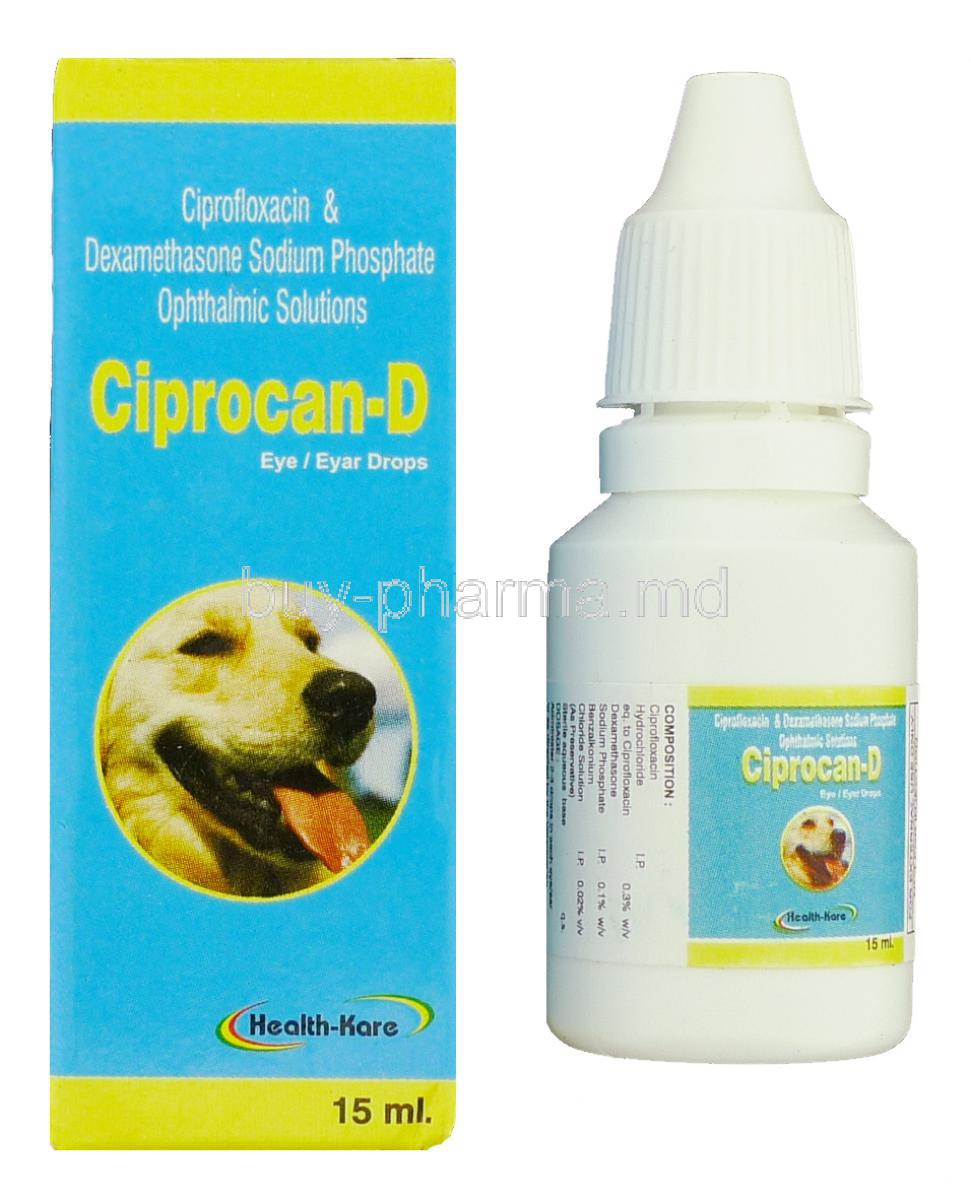 Buy Ciprocan D Eye/ear Drops For Pets, Ciprofloxacin/ Dexamethasone