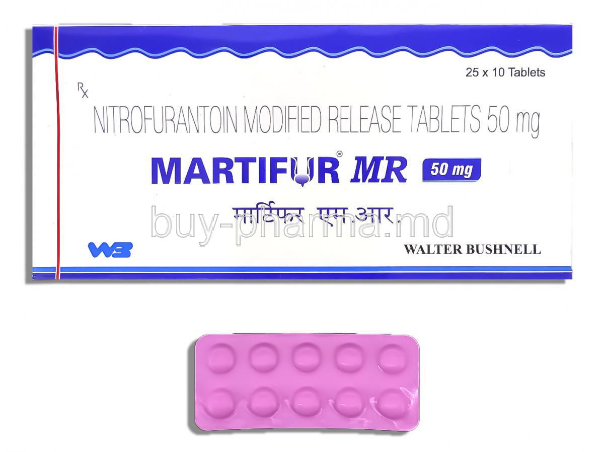 Martifur , Generic  Macrobid, Nitrofurantoin  50 mg