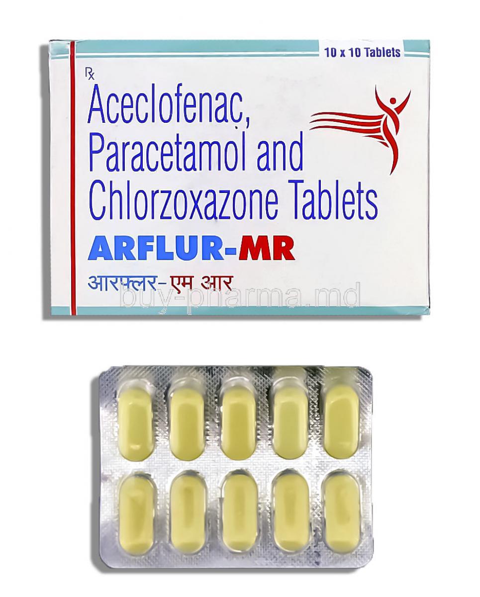 Nusaid MR,  Aceclofenac/ Paracetamol/ Chlorzoxazone 100 Mg/ 325 Mg/ 250 Mg Tablet (Molekule (india))
