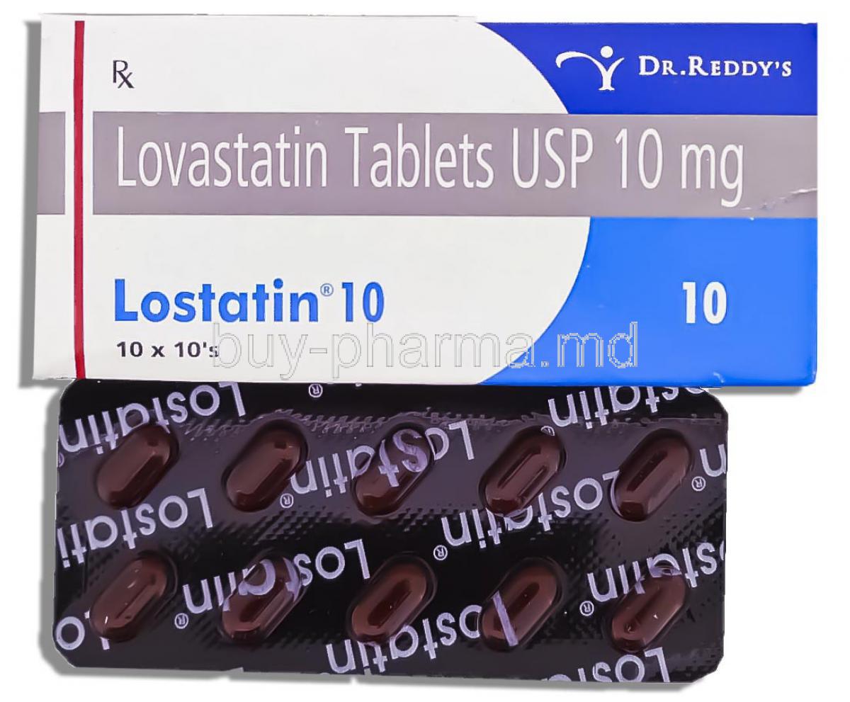 Lostatin, Generic  Mevacor,   Lovastatin 10 Mg  Tablet  (Dr.reddy)