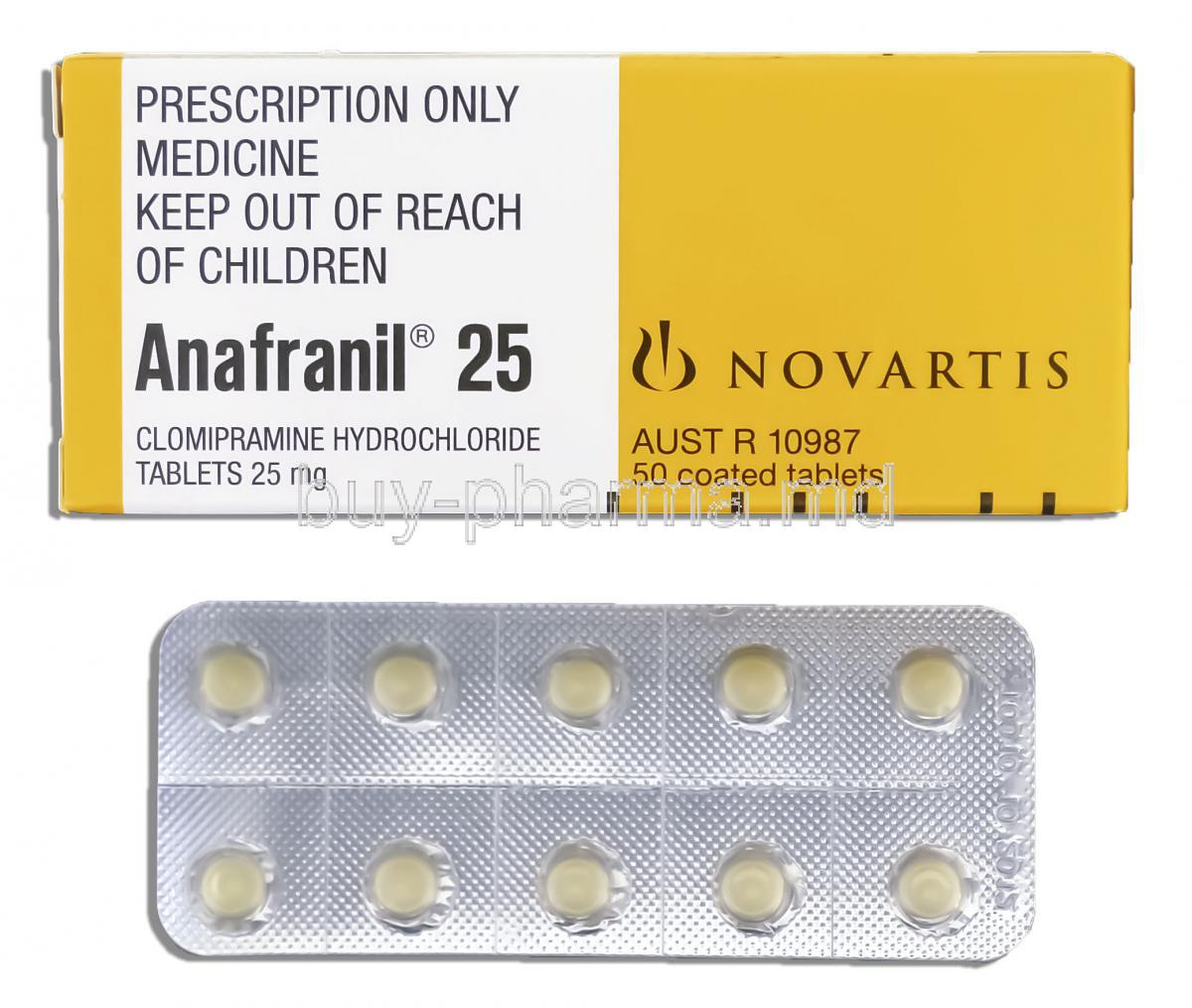 Anafranil, Clomipramine 25 mg