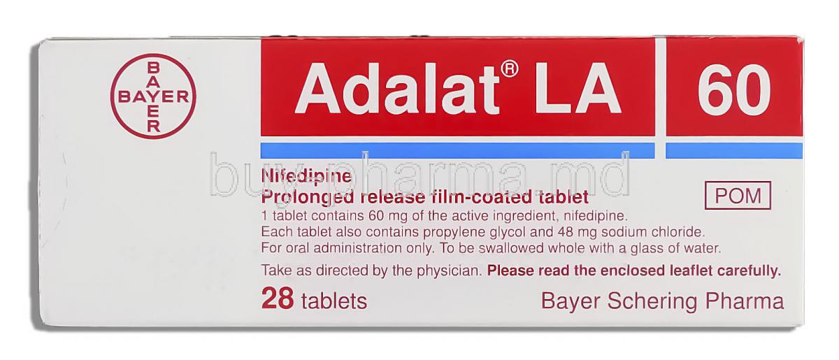 adalat xl blood pressure medication