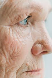 Old woman close up face