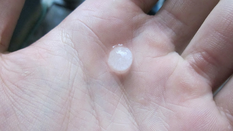 pea sized cream on palm