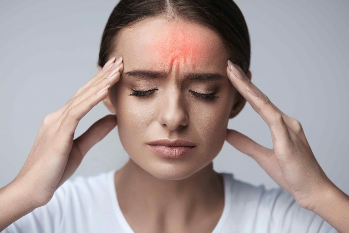 person with headache