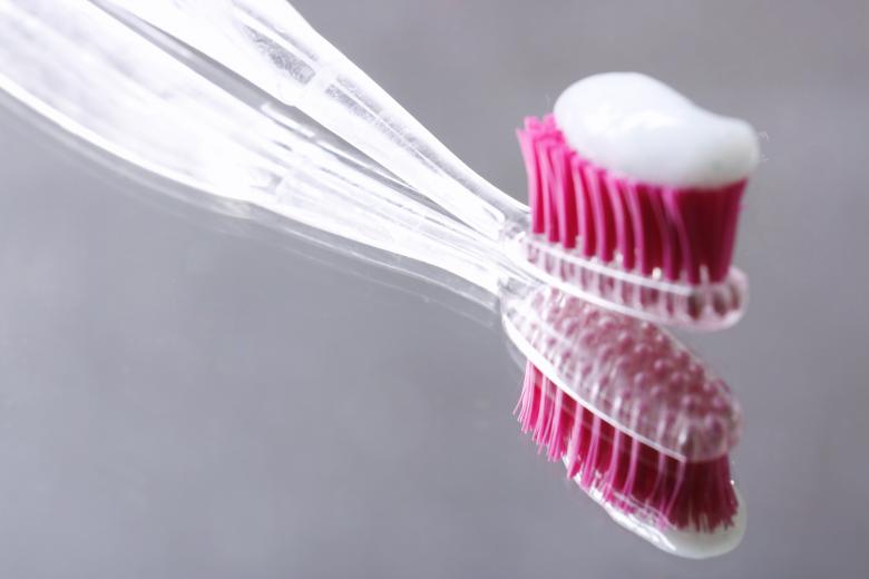 toothbrush with toothpaste
