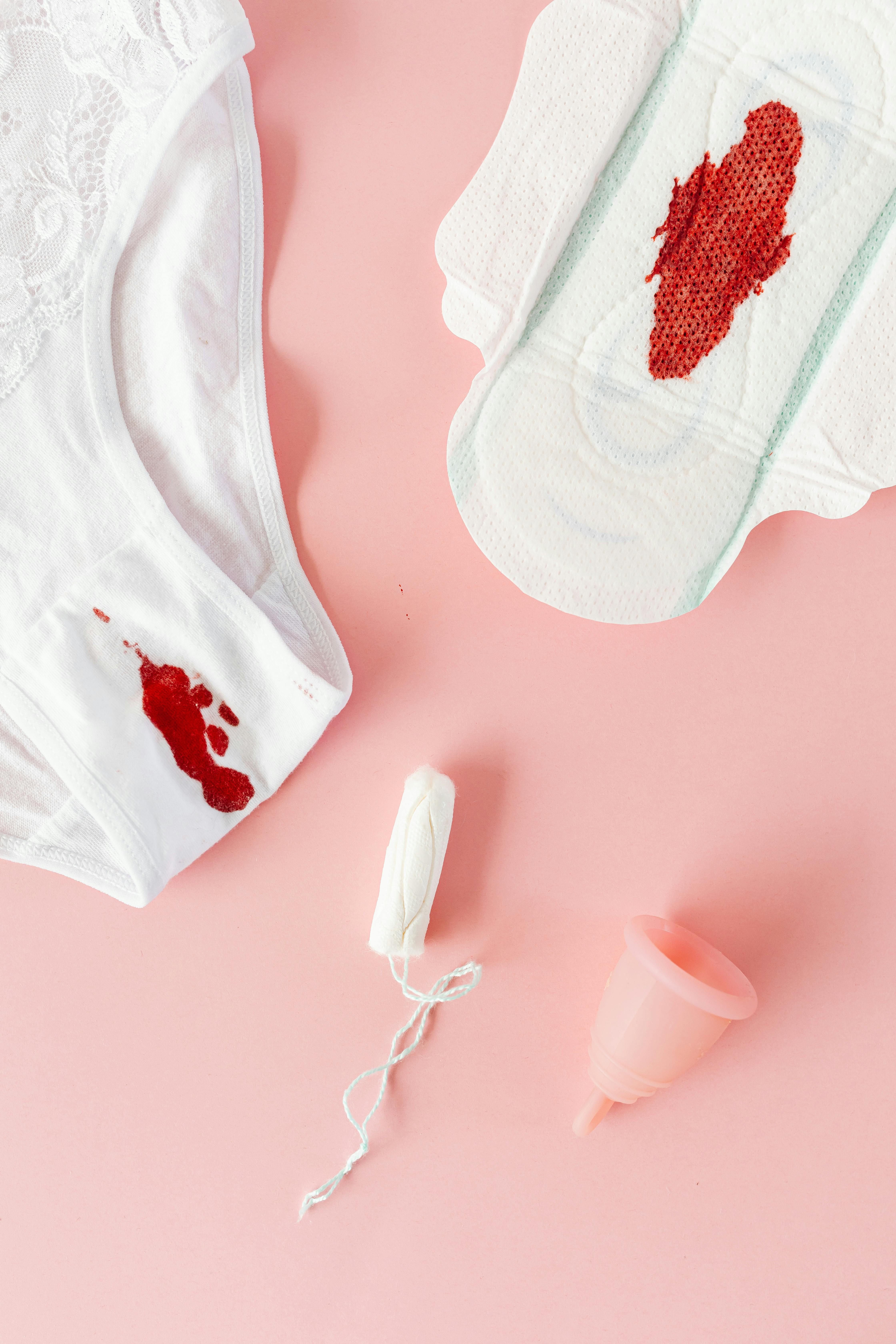 menstruation pads with blood