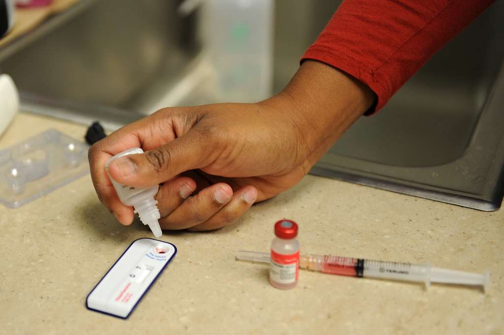 heartworm test by veterinarian