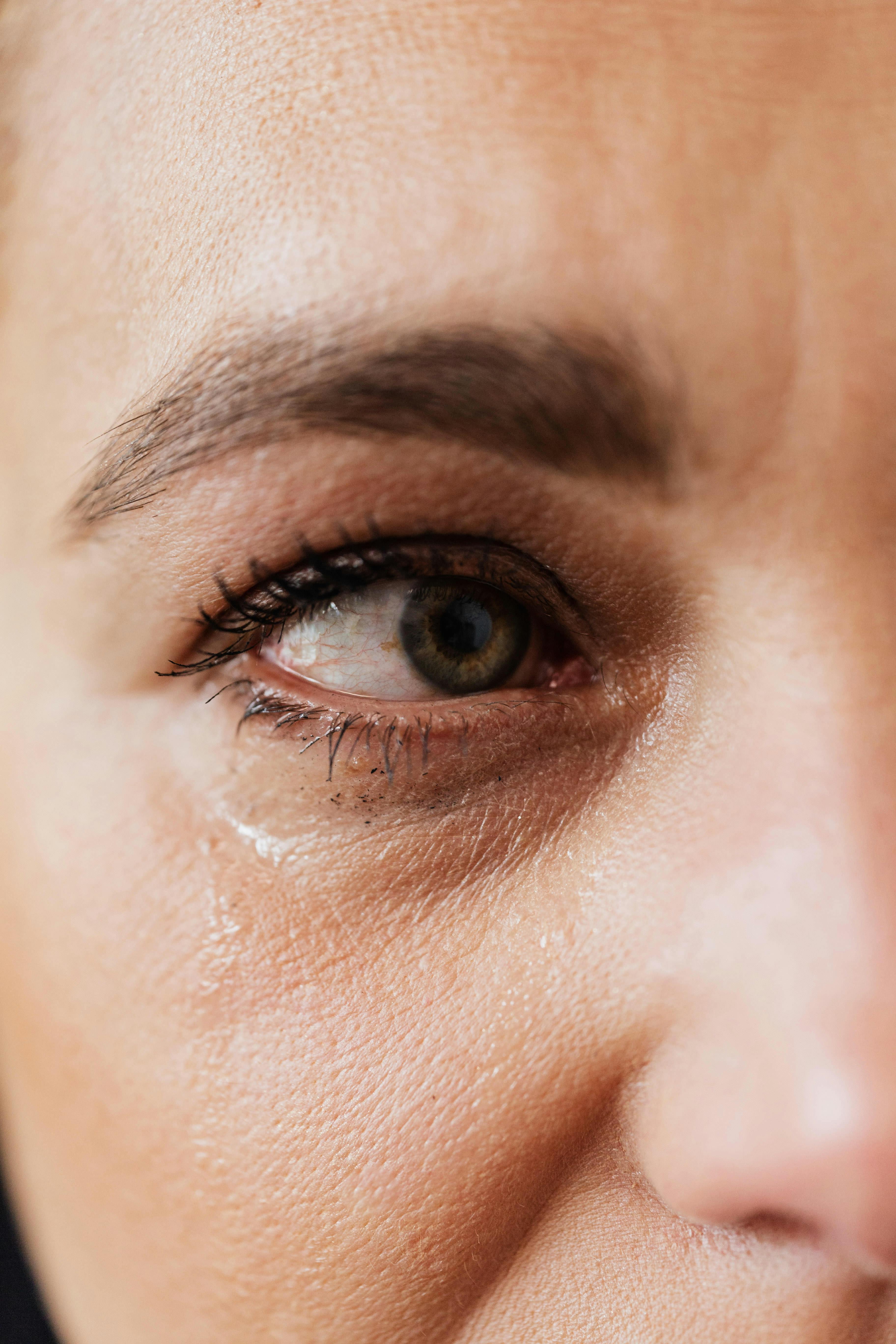 women with tears rolling down