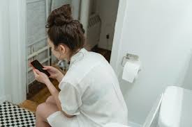 woman on toilet