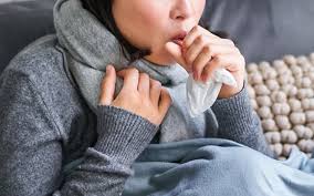 coughing woman