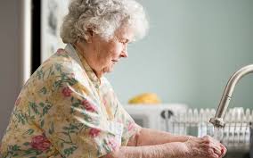 white haired old woman