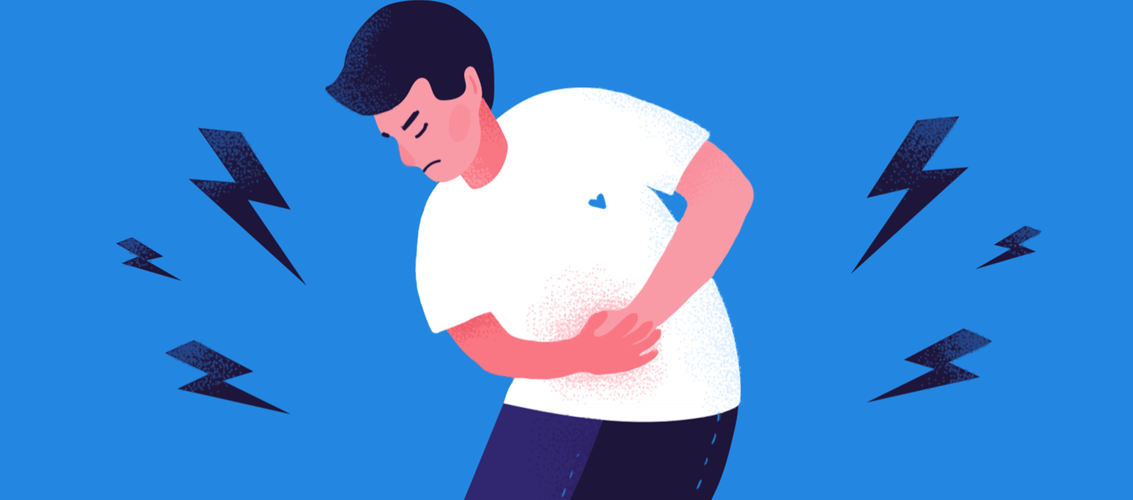 person with stomach ache