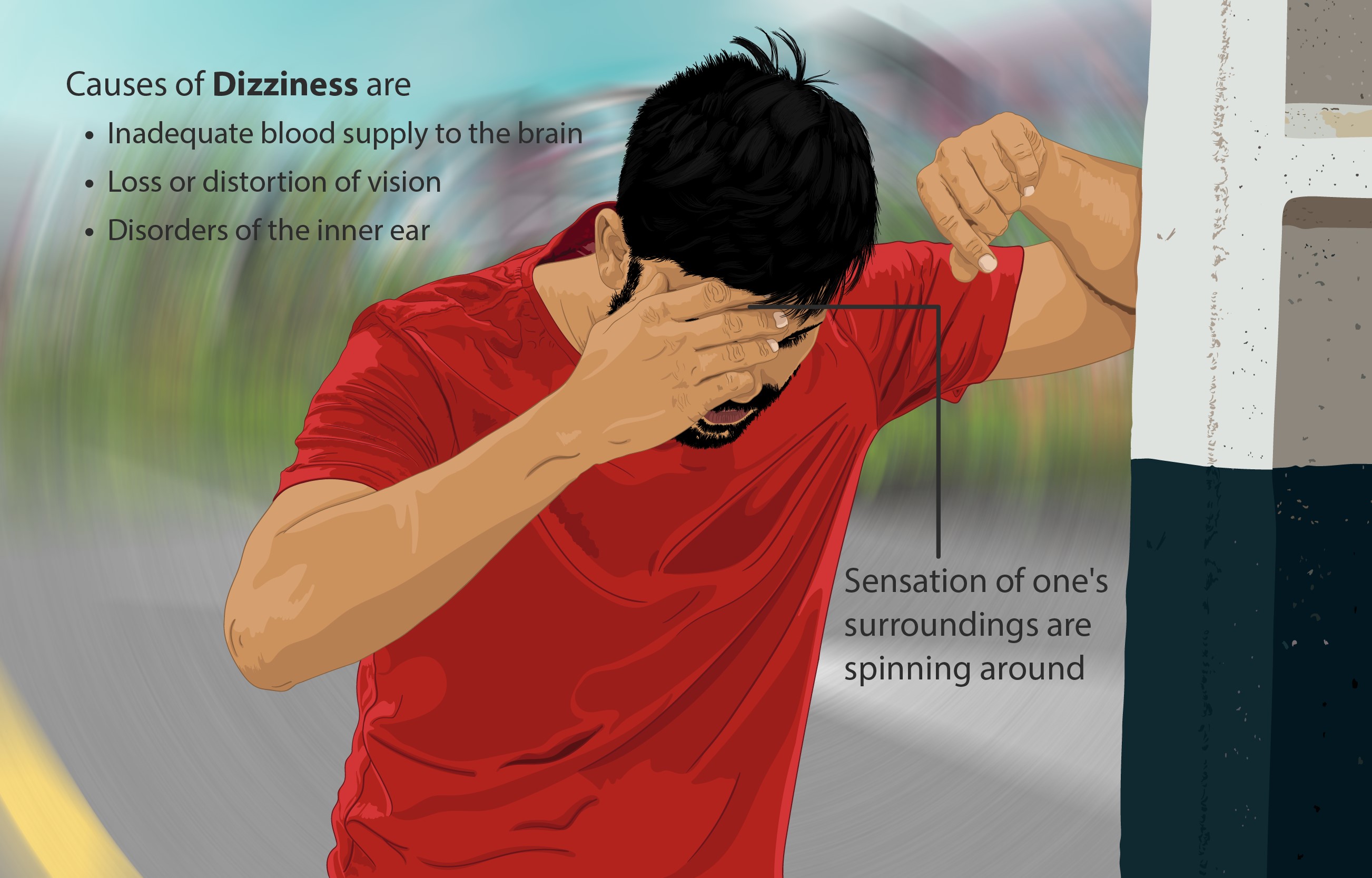 person feeling dizzy