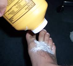 powder on foot