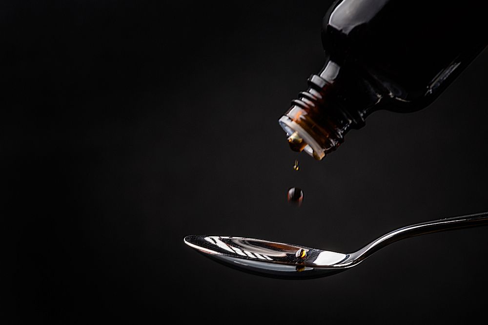 syrup medicine on spoon