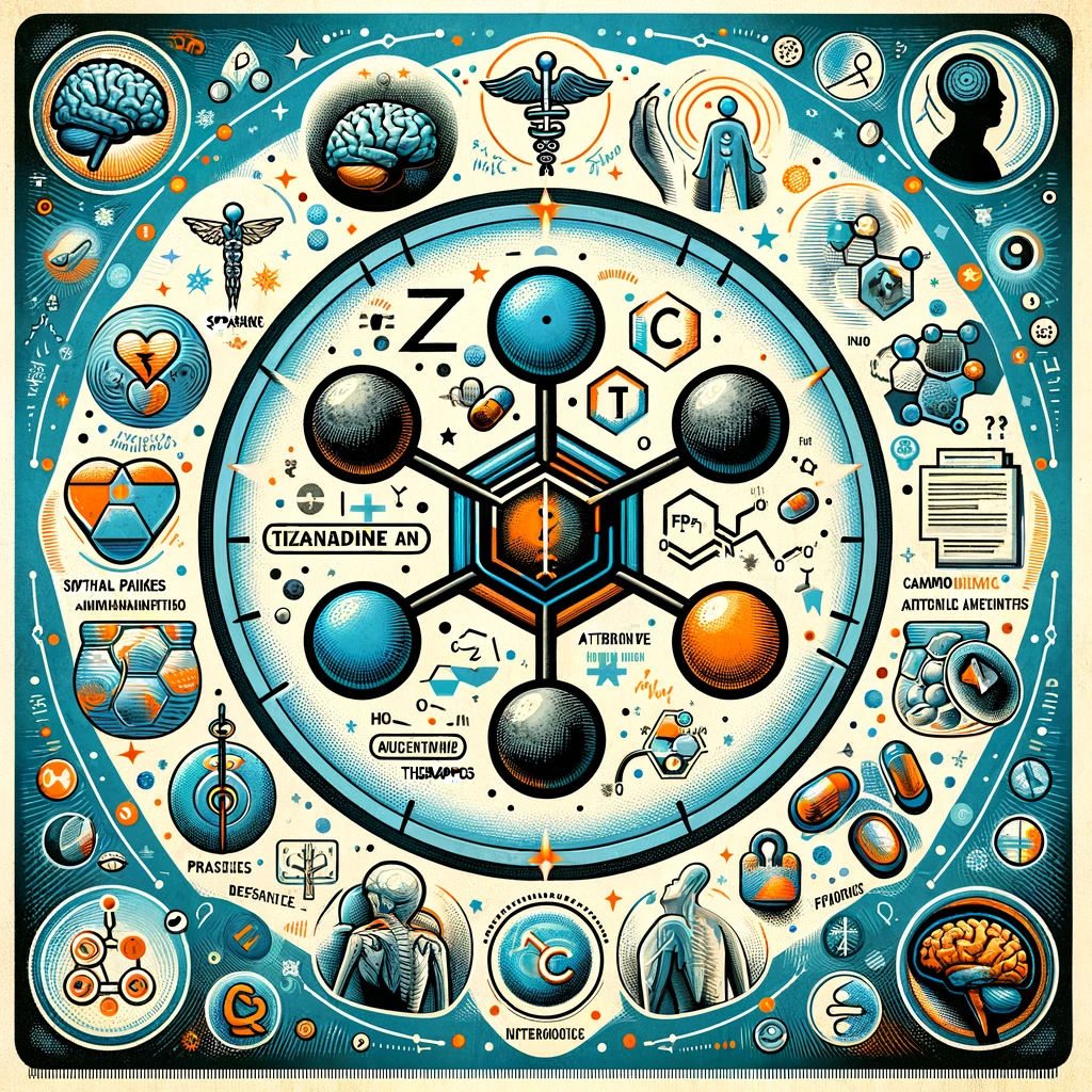 Here are the illustrations that conceptually represent Tizanidine in a medical context